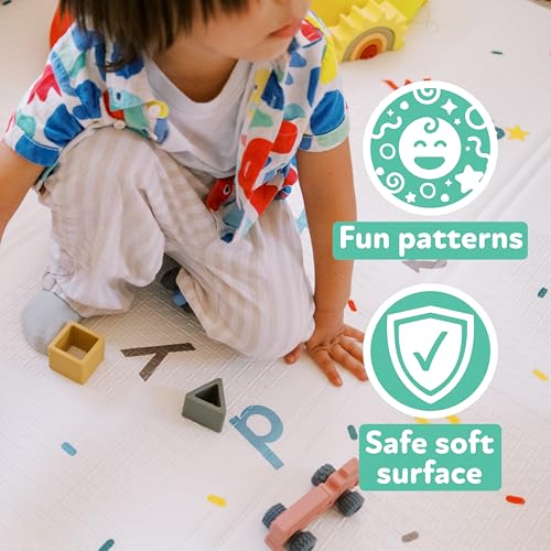 Nuby Reversible Baby Floor Mat | Car Tracks - style: Car Tracks