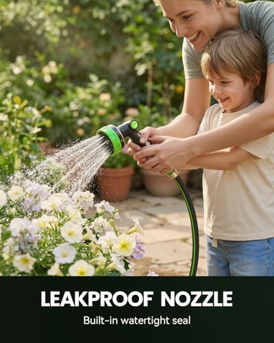 RAINPOINT Garden Hose Nozzle - 100% Heavy Duty Metal Thumb Control Spray Nozzles for Garden Hose High Pressure, 10 Pattern Water Hose Nozzle for Car Wash, Watering Lawn, Pets, Forest Green - color: Forest Green
