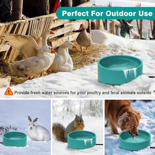 Heated Waterer for Chickens,108OZ Capacity Poultry Water Heater for Chicken Coop Hens Turkey Goose Duck Pigeon Poultry Birds Dog Cat Pet Drinker in Winter