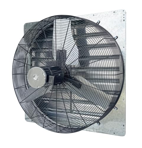 iLIVING 36" Smart Wall Mounted Shutter Exhaust Fan, 6128 CFM, 12-Speed, WiFi App Control Ventilation for Garages, Warehouse, Barn, Greenhouses, Auto Temperature Humidity Control, BLDC Motor, Hardwired - size: 36-inch