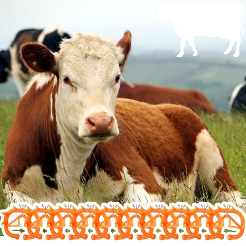 Teenyyou 20 Pcs Cow Nose Ring Plastic Orange Farm Livestock Weaning Nose Rings Cattle Halter Durable Farm Equipment Weaner Tool Cattle Supplies for Calves Calf Cow