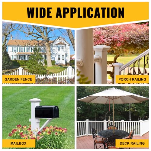 VIVIDA Vinyl Fence Post Caps 4" x 4", White New England PVC Post Cap, 2 PCS | Actual 4" x 4", New England Pyramid Post Cap, PVC Square Post Cover, For Vinyl Fences, Mailboxes & Decks - color: White-2 Pack, size: Actual 4" x 4"