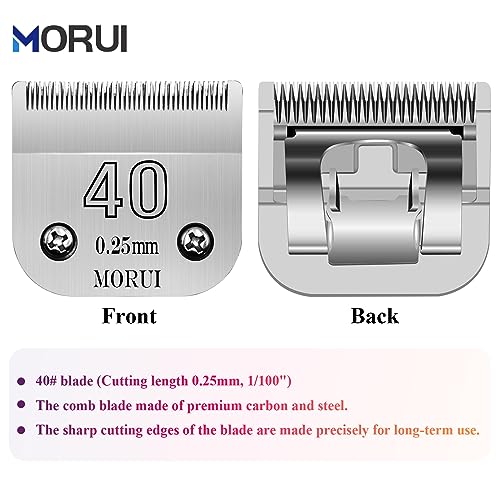 40 Cut Length 1/100"(0.25mm) Detachable Pet Dog Clipper Blades UltraEdge Series Clipper Blades for Dog Grooming Compatible with Most Andis,Oster A5 Wahl KM Series Clippers - size: 40# 0.25mm