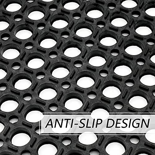 Anti-Fatigue Rubber Floor Mat - NANBOWANG Commercial Grade Grease Resistant Non-Slip Recycle Tyre Floor Mats for Restaurant Kitchen Bar Garden Outdoor Wet Area (40"X80") - size: 40"X80"