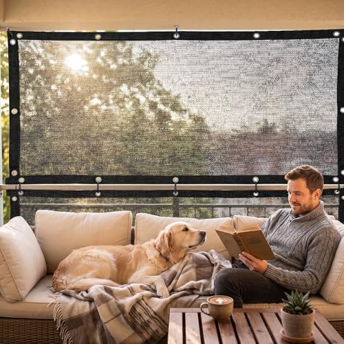 Royal Shade50% Black Shade Cloth 8FT x 16FT Mesh Tarp with Grommets for Garden Patio, Plant Shading, Greenhouse, Pergola, Chicken Coop, Dog Kennel, Lawn (We Make Custom Size)