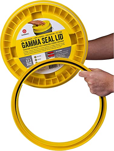 Gamma2 Gamma Seal Lid for Utility Buckets - Fits 3.5, 5, 6 & 7 gallon buckets, Yellow, Made in USA - color: Yellow, size: Fits 3.5, 5, 6, & 7 Gallon Buckets
