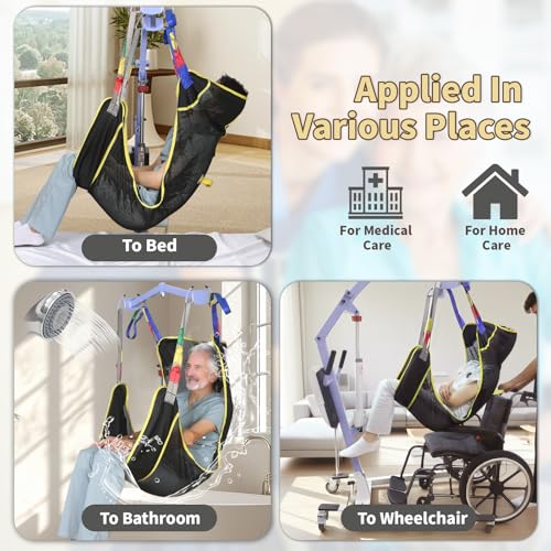 Universal Full Body Patient Lift Sling, Heavy Duty 500lbs Weight Capacity, Mesh Transfer and Bathing Sling for Home & Hospital Care, Easy Adjust and Washable (Lrge) - size: Lrge