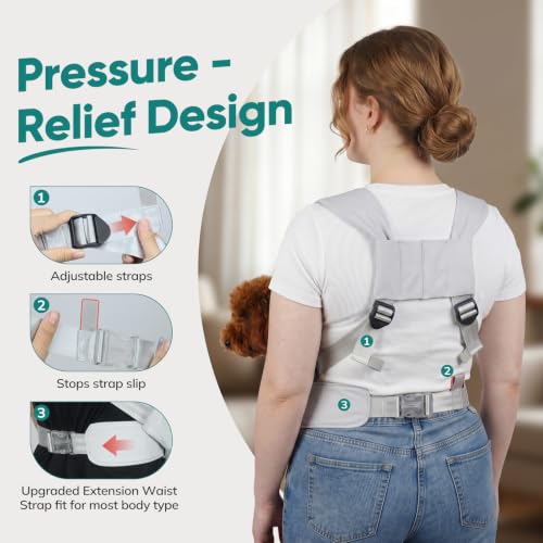 Dog Sling Carrier Front with Thicken Bottom Support for Small Dogs 10-16 lb | Adjustable, Hands Free, Comfortable Wearable, Lightweight, Vet Visits, Anxiety, Travel, Hiking, Safety Clip Grey - color: Grey, size: Medium
