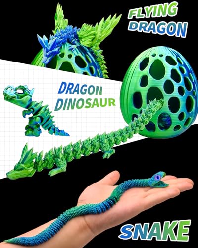 5 Pcs，12" 3D Printed Dragon Eggs,Dinosaur Egg,Crystal Dragon Toys,Snake Eggs, Animals,Fidget Toy,Desk Executive Toy，Easter Eggs Basket Stuffers,Toys for Boys Kids Teen 5-7 4-6 8-12 - color: Oo-01