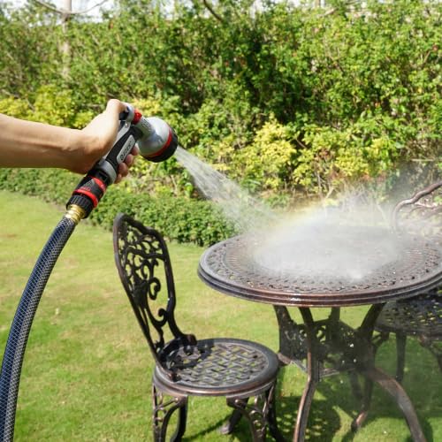 Eden PRO 94830 Metal Rear Trigger 6-Pattern Turbo Nozzle | Heavy-Duty Hose Sprayer for Garden, Lawn, Plants, Outdoor Cleaning, Durable Aluminum Core, Quick Connect Set Bundle - style: Rear Trigger