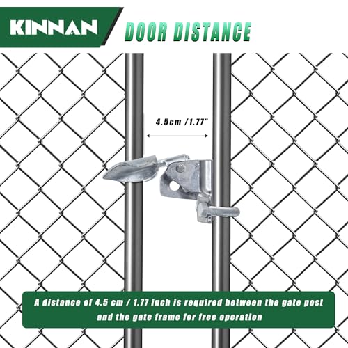 2 Pack KINNAN Chain Link Fence Butterfly Gate Latch, Galvanized Steel Butterfly Gate Latch for 1-3/8" Gate Frame and 2-3/8" Gate Post, Fence Gate Latch with Padlock Hole