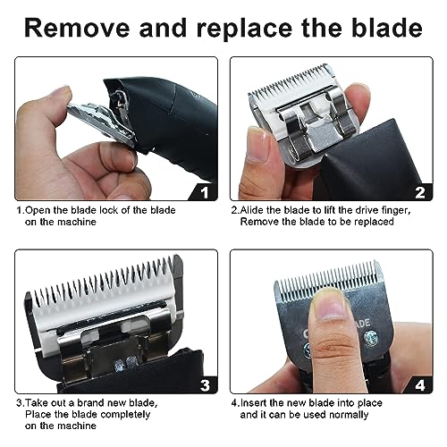 3 Pcs Professional Detachable Replacement Ceramic Blades Set,Compatible with Andis AGC,BDC,BGC,MBG Series,Oster Classic 76/Star-Teq/Power-Teq Clippers，Cut Length 3/8-Inch 5/32-Inch 1/4-Inch - size: 1-1/2+2#+3-1/2