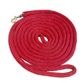 Double Braided Nylon Horse Lead Rope with Snap Hook, Black, 15 FT, Durable Lightweight (Red, 15FT) - color: Red, size: 15FT