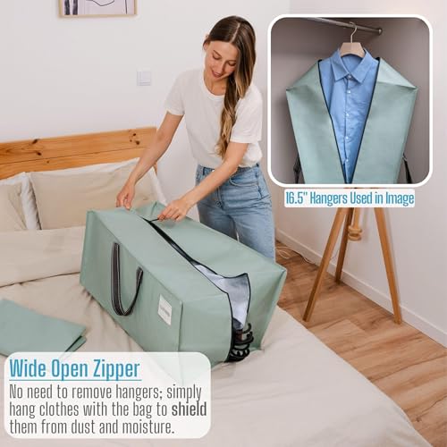VENO 4 Pack Heavy Duty Moving Bags with Backpack Straps, Zippers & Handles, Extra Large Packing Bags for College Dorm Essentials, Moving Supplies Alternative to Cardboard Moving Boxes - color: Light Green Matte, size: 4 Pack