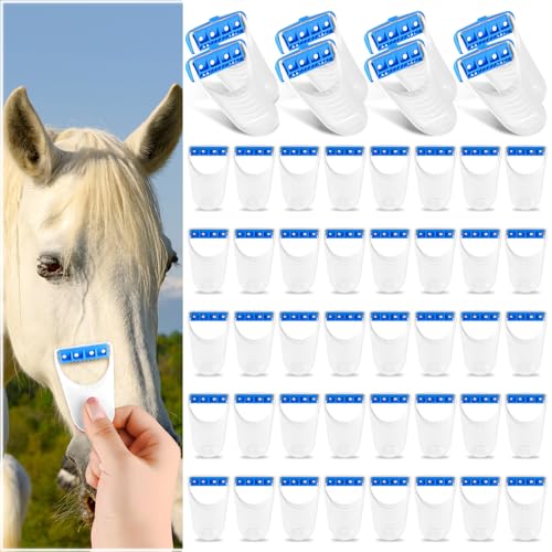 48 Pcs Horse Clippers Horse Grooming Razor Disposable Grooming Razor Horse Trimmer Shaver Kit Fit for Horse Dog, White&Blue