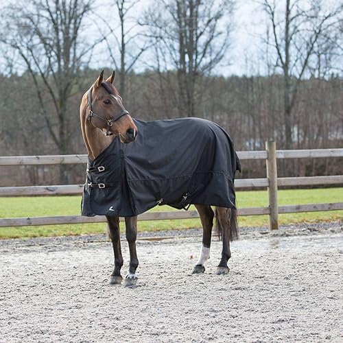 HORZE Nevada 1200D Lightweight Waterproof Horse Turnout Rain Sheet (No Fill) - Black - 69 in - size: 69 in