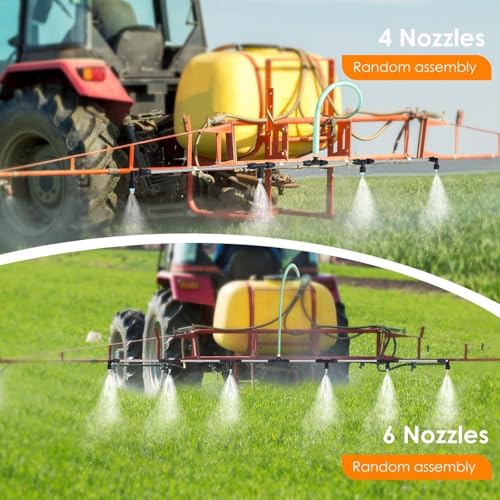 6-Nozzle Poly Boom Wand with 3/8" 1/2" Brass Fitting, 7.5 Ft. ATV sprayer Boom, Wide-Coverage Agricultural & Lawn Spray Attachment for Tractors/UTVs (Metal Wand) - color: Metal Wand
