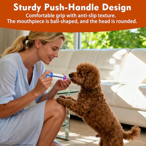 50 mL Reusable Feeding Syringes with 2 Nozzles, 2 Pack | Adjustable Medicine Doser and Drench Gun for Newborn Pets, Goats, Lambs, Pigs, Dogs, Cats, Birds and Other Small Animals - size: 50ml(2-Pack)
