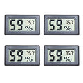 4-Pack Mini Indoor Temperature Humidity Meters Digital Gauge | Thermometer Hygrometer Fahrenheit (℉) Display for Reptile Tank,Jars,Guitar Case,Greenhouse, Garden, Cellar, Fridge, Closet