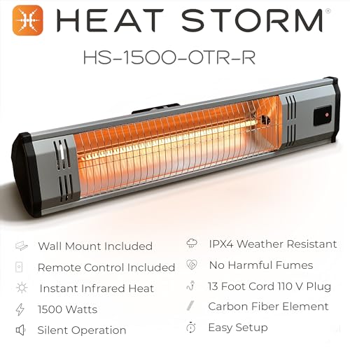 Heat Storm Tradesman 1500 Watt Weatherproof Infrared Heater, Remote - style: Heater + remote