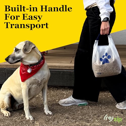 (re)zip Large Pet Food Travel Bag & Kibble Carrier, 40-Cup Roll Top, Cobalt | Water-resistant, BPA-free, food-grade. Freshness seal for camping, boarding and travel. Holds up to 11 lbs of kibble. - color: Cobalt Blue, size: 40 Cup