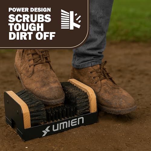 Boot Scraper Outdoor Shoe Brush No Flaps, for Mud, Dirt & Snow | Heavy-Duty Outdoor Use, Weather-Resistant, Durable Bristles, Freestanding