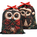 KzgtY Christmas Owl 2PCS Gift Bags with Drawstring, 16 x 12 Inch Reusable Present Sacks for Christmas,Brithday, Holidays,Parties & Gift Packaging - color: Christmas Owl