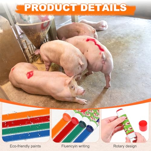 M METERXITY 3-Pack Livestock Marker, 11.4 Cm/4.5 Inches Length Medium Animal Crayons for Pig Cattle Cow Sheep Supplies, Farming Livestock Marking Accessory [Red/Green/Blue]