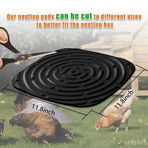 4PCS Chicken Nesting Box Pads, Washable Nesting Pads for Chicken Coop Bedding Nest Box Liners (Black) - color: Black