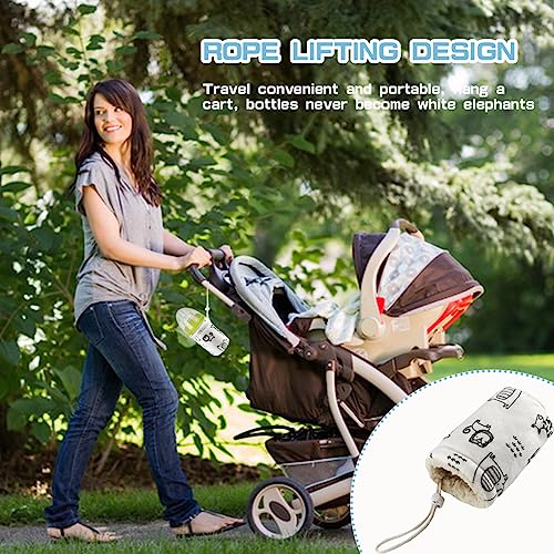 Baby Bottle Sleeve Infant Milk Bottle Pouch Thermal Cover Washable Anti Drop Baby Feeding Bottle Holder Glass Nursery Bottles Insulator Cover (Medium,for 240ml bottles)