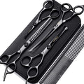 Gimars 7inch Professional 4CR Stainless Steel 6 in 1 Grooming Scissors for Dogs with Safety Round Tip, Heavy Duty Titanium Coated Pet Grooming Scissor for Dogs, Cats and Other Animals - style: 7inch Round Tip 6 in 1 Professional