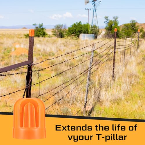 25 Pcs T Post Rebar Cap,Safety T Post Topper,High Visibility Orange | Insulator Plastic, Cover Fence Sharp Edges, for T & U Posts for Wire and Tape Ends of Tent Stakes, Pipe, Livestock Fencing