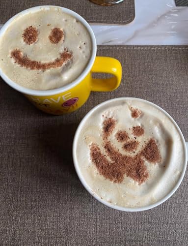 Espresso Milk Frothing Pitcher,12 oz 20 oz,Stainless Steel Milk Jug Frother Cup,With Coffee Decoration Stencils Mold Tool (20 oz, Black) - size: 20oz