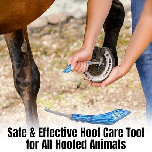 Sultan Shine Dual Sided Hoof Knife Trimmer with Ultra-Sharp J2 Japanese Stainless Steel Narrow Blade, Ergonomic Handle – Professional Farrier Tool for Horses, Cows & Farm Livestock (Right-Handed)