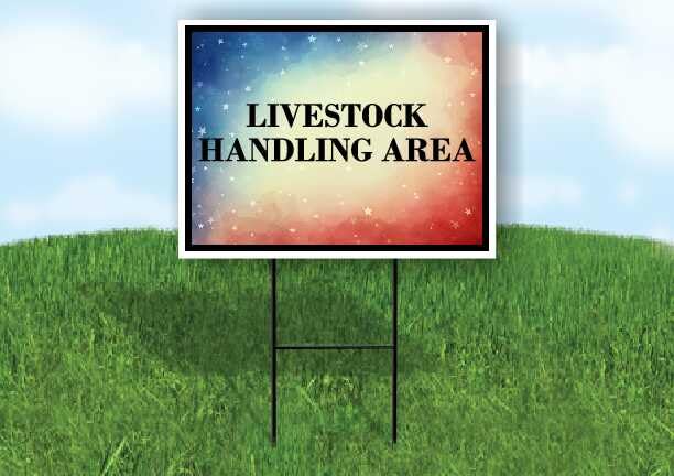 Livestock Handling Area 4Th Of July American Flag Usa Patriotic Watercolor Double Sided 18x24 in. Yard Road Sign - size: Double Sided Sign