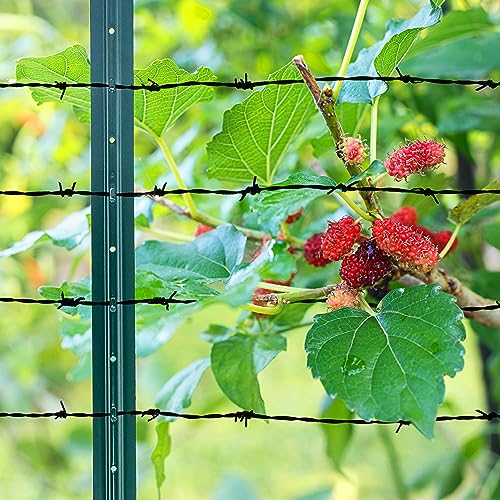 (4 Sizes: 4-5-6-7 Feet) LADECH 4 Feet Sturdy Duty Metal Fence Post with 20 Zip Ties – Garden U Posts for Fencing (4 Feet - Heavy - Set 10) - style: 4 Feet - Heavy - Set 10
