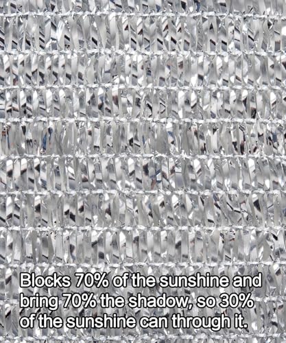 70% Reflective Aluminum Shade Cloth, Silver, 6.5 x 8 FT | Breathable Aluminum Sun Shade Net Cover with Grommets for Sun Protection, Pet Shade, RV & Car Shades, Patio, Pergola, Plants - color: 70% Silver, size: 6.5 FT x 8 FT
