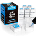 Emalla 20Pcs Dip Foam, Dip Cups Rinse Caps Tip Cleaner Foam Cups with Leakproof Lock Professional Cleaning for Tattoo Supplies