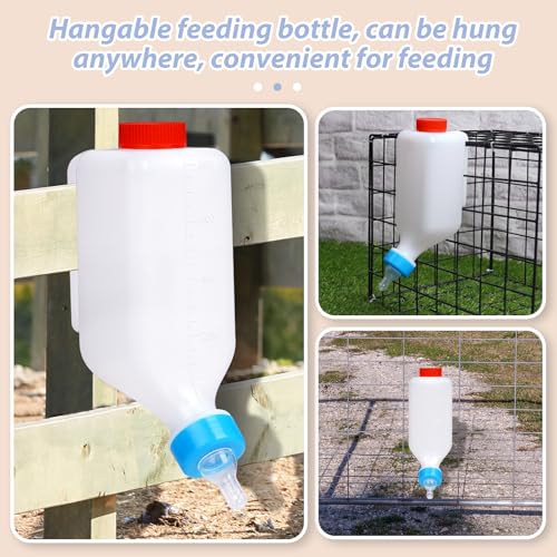 800ml Lamb Feeding Bottle Thickened Goat Feeder Bottles Hang Upside Down Livestock Milk Bottle with Measurements Fawns Nursing Bottles for Goat Lamb Fawns Nigerian Dwarf Doeling Dog