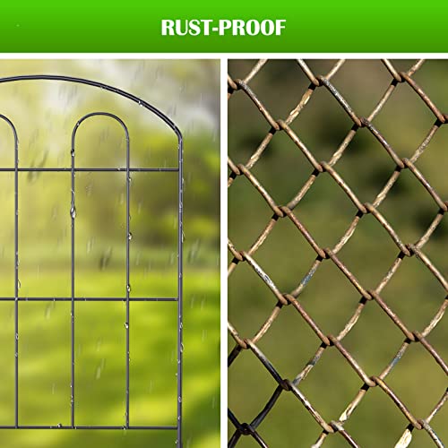 Decorative Garden Fence 24in x 22ft, Flower Bed Fencing Panels | 20 Pack,Iron Wire,RustProof,Animal Barrier - size: 22ft Arc