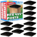 GreenLighting 4x4 Aluminum Pyramid Post Cap Cover (Black 12 Pack) Fits 4x4 Nominal Wood (True 3.5 x 3.5) Powder Coated Matte Outdoor Post Caps Cover, Fence Wood Post, Decking, Waterproof - color: Black 4x4, size: 12 Pack