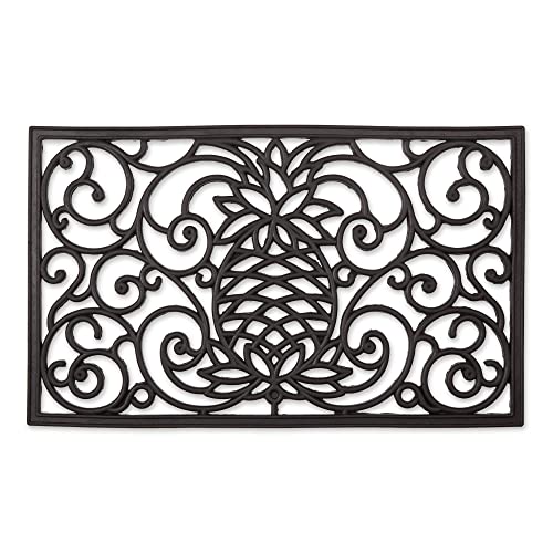 DII Rubber Doormats Collection All Weather, 18x30, Pineapple Scroll - color: Pineapple Scroll, size: 1'6" x 2'6" (Rectangular)