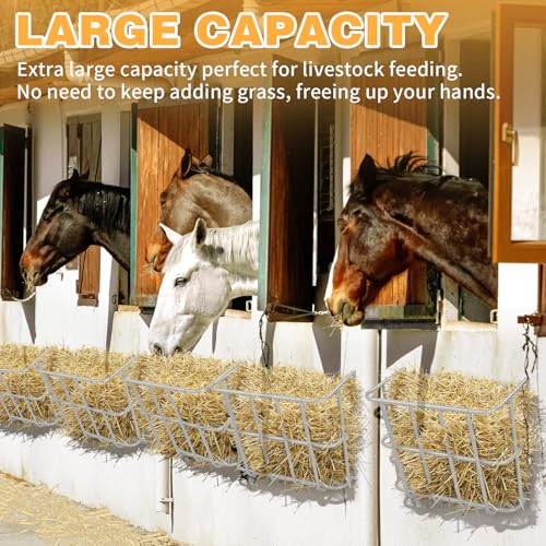 Outvita 18 Gal Livestock Feeder, Heavy-Duty Steel Goat Hay Rack | 22.5" Wall Mounted Horse Hay Holder with Multiple-Sided Feeding for Sheep, Farm and Livestock - size: 22.5 in