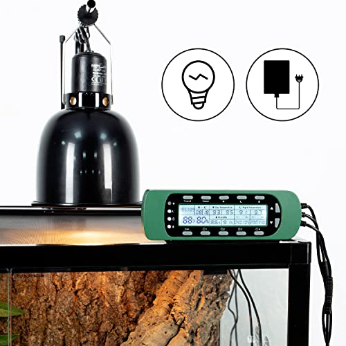 REPTI ZOO Reptile Digital Thermometer Hygrometer Controller for Tank Terrarium - Waterproof Reptile Timer with Thermostat Controller Lighting Timer - color: Thermometer Hygrometer Controller