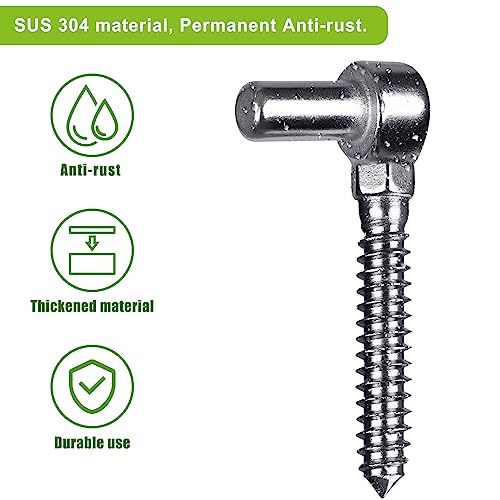Insaga 304 Stainless Steel Gate Hinge, 5/8" Pin Heavy Duty Lag Screw Hinge for Wooden Fence & Farm Gate, One-Piece Molding Post Side Wood Bolt Hinge (2Pcs,M16) - color: M16 Pin Hinge-2Pcs