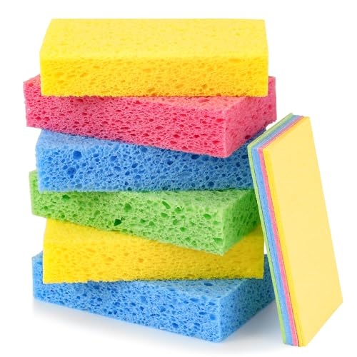 Temede Cellulose Sponges, Heavy Duty Kitchen Sponges, Non-Scratch, 6 Pack | Pop-Up Compressed Cellulose Dish Sponges, with a Durable and Firm Texture for Cookware, Bathroom and Household Cleaning - size: 6 Count (Pack of 1)