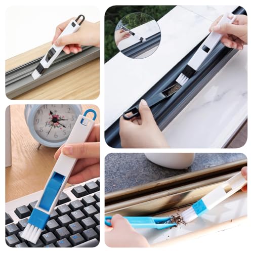 15Pcs Crevice Cleaning Brush Set, Hard Bristle Scrub Brushes Tools for Deep Cleaning Gap,Window Groove Cleaning Brush for Sliding Door Sill Tile Lines Shutter Corner Sink Teapot Bottle (1 Set)