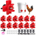40 Pcs Horizontal Chicken Waterer Nipples with Drill Bits, Leakproof Poultry Watering System for Chicken Coop, Durable ABS Plastic & Stainless Steel, Water Saving Design for Outdoor Use