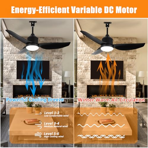 Depuley Outdoor Ceiling Fan with Light: 42 Inch Black Waterproof Gazebo Fans with Lights Outdoor Hanging - Plug in Remote App Control for Patios Indoor Farmhouse Porch - 6 Speed Reversible DC Motor - color: Black 01, size: 42 Inch