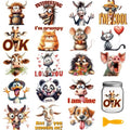 GLOBLELAND 18 Sheets Funny Animals Transfer Stickers 3.9x3.6inch Stupid Animals Decals Stickers Sarcasm Rub on Transfer for Vase Glass Mason Jar Decorations Art Crafts - style: Funny Animals